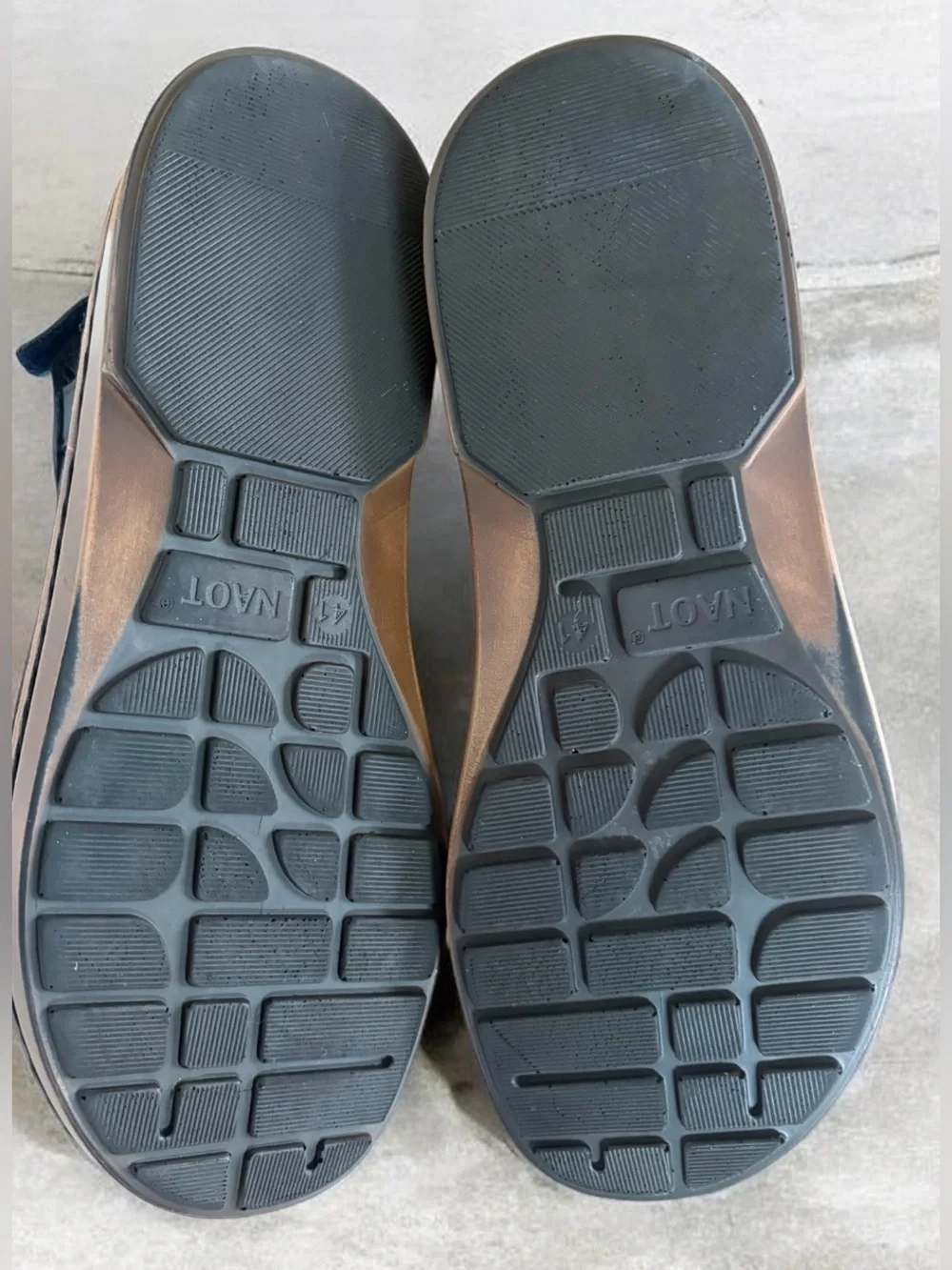 NAOT Amadora Steel Blue Navy Laser-Cut Slingback Sandal Size 41 Nearly New
